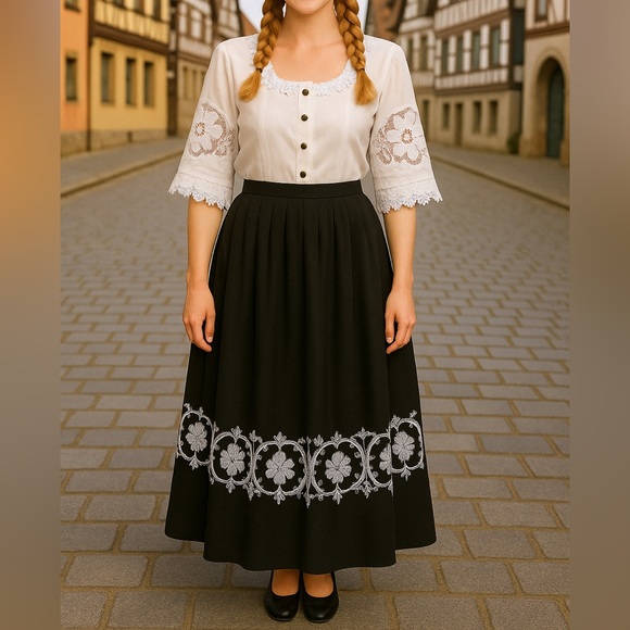 Ernst Licht Oktoberfest German Folk‎ Maxi Skirt & Blouse Set Size 14 - Picture 1 of 16